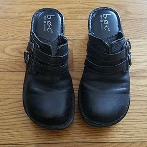 Women's black slip on clog